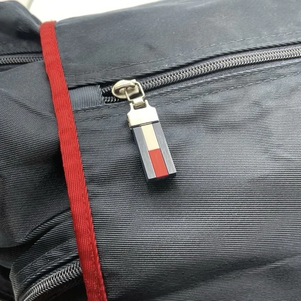 Tommy Hilfiger Nylon Messenger Shoulder Bag Blue Red Utility Travel Camera